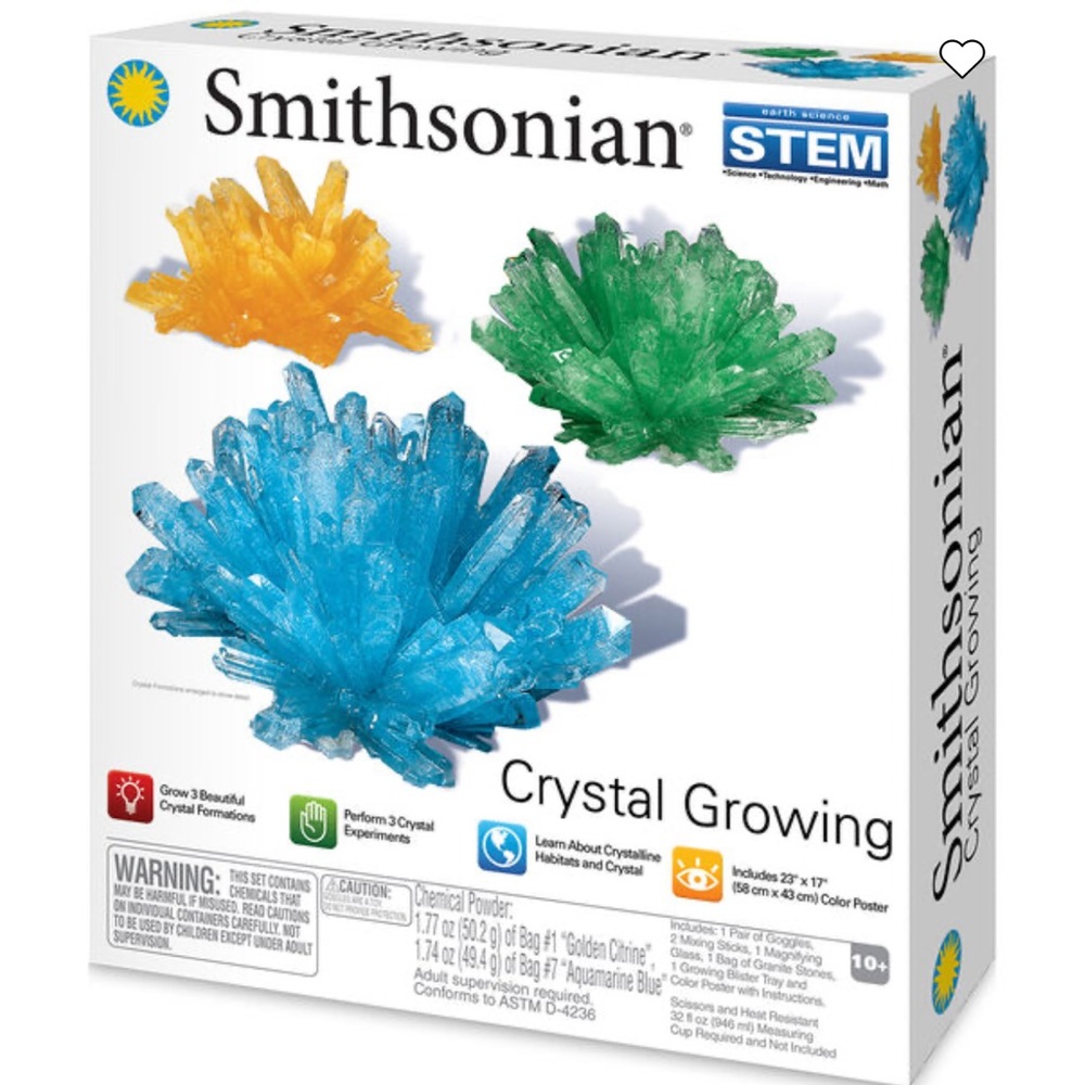 Smithsonian Crystal Growing KIT educational crystals STEM KIDS toy unisex gift